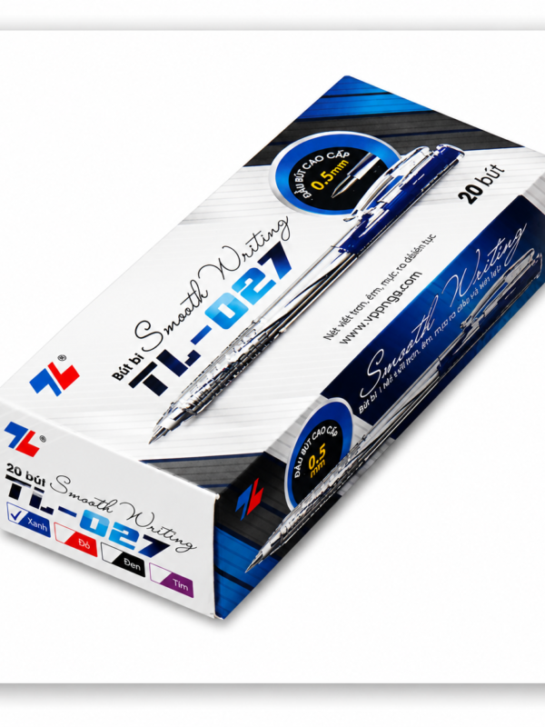 Bút bi Thiên Long TL-027 0.5mm Xanh (Hộp 20 bút)